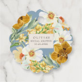 ほこりっぽい青い庭の花 春のブライダルシャワー フェイバータグ (裏面)