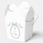 ほこりっぽい青い弓ギリシャのフレームのバプテスマを取り出す フェイバーボックス (オープン)