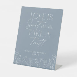 ほこりっぽい青い愛は甘い楽しみをどうぞ 台座サイン