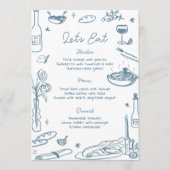 ほこりっぽい青い手お洒落引き結婚の メニュー (正面)