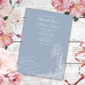 ほこりっぽい青い手で描いたカップル素朴の結婚数 招待状