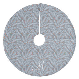 ほこりっぽい青い手のクリスマスパインツリーモノグラム フリース ツリースカート