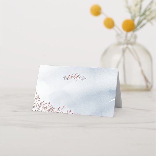 ほこりっぽい青い書道の素朴結婚な座席表 プレイスカード (正面)