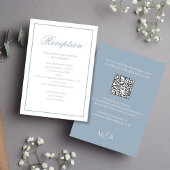 ほこりっぽい青い書道スクリプト披露宴RSVP エンクロージャーカード