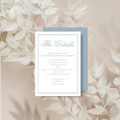 ほこりっぽい青い書道詳細RSVP エンクロージャーカード