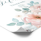 ほこりっぽい青い本とギフト赤ちゃんシャワー ポスター (角)