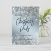 ほこりっぽい青い松の枝企業のクリスマス 招待状 (スタンド正面)