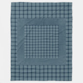 ほこりっぽい青い格子模様 フリースブランケット (正面)