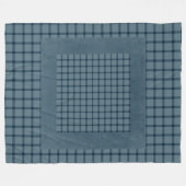 ほこりっぽい青い格子模様 フリースブランケット (正面(横))