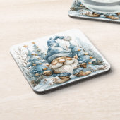 ほこりっぽい青い格言とクリスマスツリー コースター (左側)