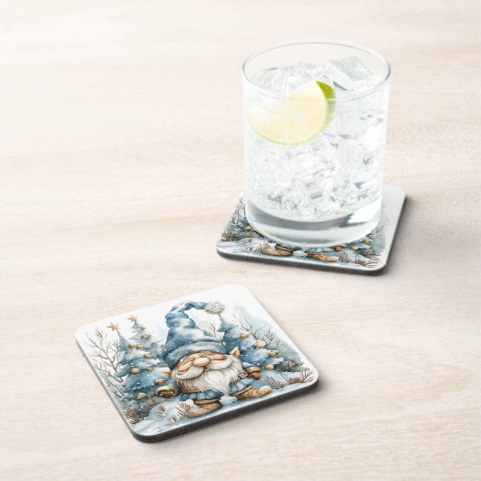 ほこりっぽい青い格言とクリスマスツリー コースター (右側)