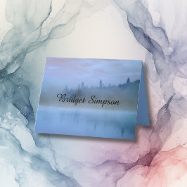 ほこりっぽい青い森結婚の風景 サンキューカード