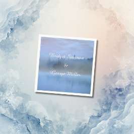 ほこりっぽい青い森結婚の風景 スタンダードカクテルナプキン