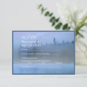 ほこりっぽい青い森結婚の風景 出欠カード (スタンド正面)