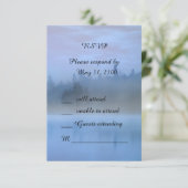 ほこりっぽい青い森結婚の風景 出欠カード (スタンド正面)