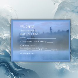 ほこりっぽい青い森結婚の風景 出欠カード