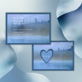 ほこりっぽい青い森結婚の風景 出欠カード