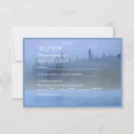 ほこりっぽい青い森結婚の風景 出欠カード