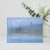 ほこりっぽい青い森結婚の風景 出欠カード (スタンド正面)