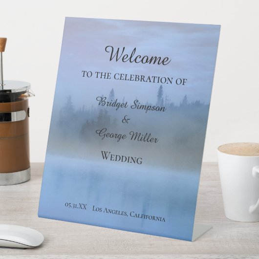 ほこりっぽい青い森結婚の風景 台座サイン (インサイチュ)
