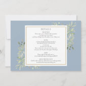 ほこりっぽい青い植物すべて一つの写真結婚で 招待状 (裏面)