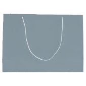ほこりっぽい青い植物冠モノグラム結婚ズ ラージペーパーバッグ (裏面)