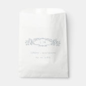 ほこりっぽい青い植物性冠モノグラム結婚ズ フェイバーバッグ (正面)