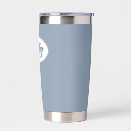 ほこりっぽい青い様式化結婚した花嫁のメイド 保温保冷タンブラー (左面)