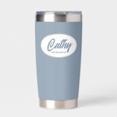 ほこりっぽい青い様式化結婚した花嫁のメイド 保温保冷タンブラー (正面)