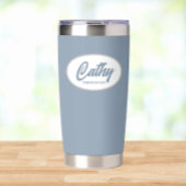 ほこりっぽい青い様式化結婚した花嫁のメイド 保温保冷タンブラー