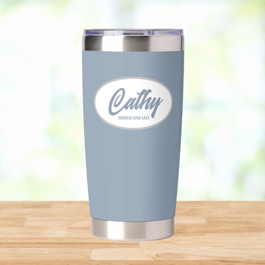 ほこりっぽい青い様式化結婚した花嫁のメイド 保温保冷タンブラー