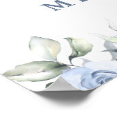 ほこりっぽい青い水の色のバラシート自分のサイン ポスター (角)