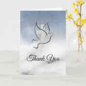 ほこりっぽい青い水の色のリース宗教的ありがとう カード (黄色い花)