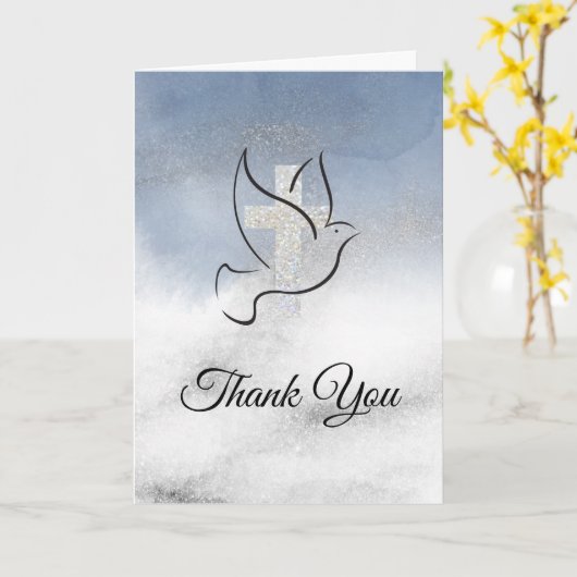 ほこりっぽい青い水の色のリース宗教的ありがとう カード (黄色い花)