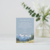 ほこりっぽい青い水の色の山結婚の感謝 プレイスカード (スタンド正面)