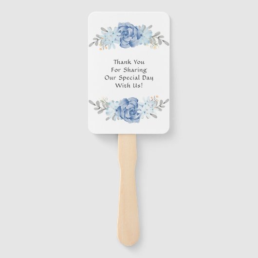 ほこりっぽい青い水の色の牡丹結婚の ハンドファン (裏面)