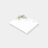 ほこりっぽい青い水の色の緑の名前モノグラム ポストイット (アングル)