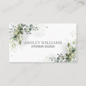 ほこりっぽい青い水の色の緑エレガント 名刺 (正面)