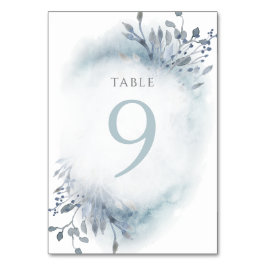 ほこりっぽい青い水の色の花の表Number 9 テーブルナンバー