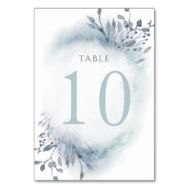 ほこりっぽい青い水の色の花テーブル番号10 テーブルナンバー