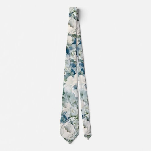 ほこりっぽい青い水の色の花結婚のネクタイ ネクタイ (正面)