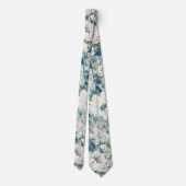 ほこりっぽい青い水の色の花結婚のネクタイ ネクタイ (裏面)