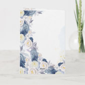 ほこりっぽい青い水の色エレガントフローラカップル サンキューカード (裏面)