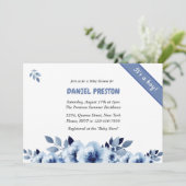 ほこりっぽい青い水の色ベビーシャワー 招待状 (スタンド正面)