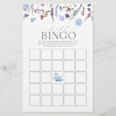 ほこりっぽい青い水の色ワイルドフラワーブライダルビンゴゲーム (正面)