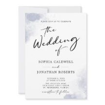 ほこりっぽい青い水彩書道QRコード結婚ズ