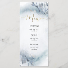 ほこりっぽい青い水彩画のメニュー メニュー