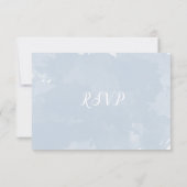 ほこりっぽい青い水彩結婚式RSVP返信カード 出欠カード (裏面)