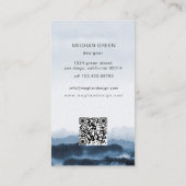 ほこりっぽい青い水彩風景名刺 名刺 (裏面)