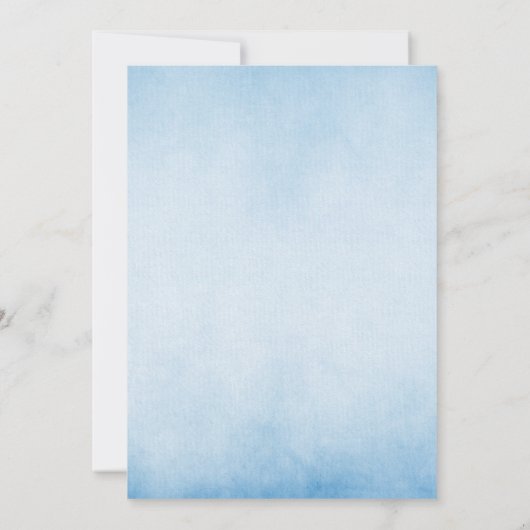 ほこりっぽい青い水色かわいい象の赤ちゃんシャワー 招待状 (裏面)